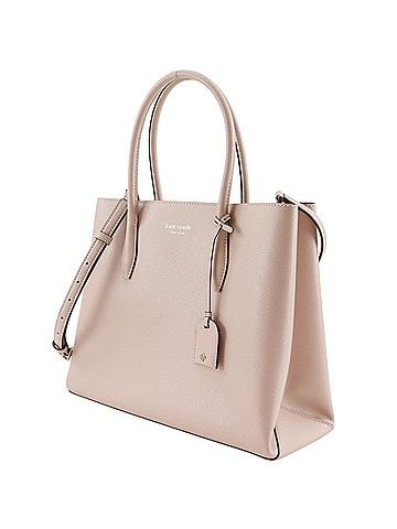 Kate Spade New York Kate Spade Eva Medium Satchel Tote Bag, 2-Way Shoulder Leather, Beige, 2-Way, A5 Open, Women's (view 2)