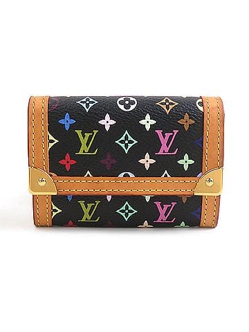 Louis Vuitton Louis Vuitton LOUIS VUITTON Wallet/Coin Purse Monogram Multicolor Portemonnaie Plat Black Gold Women's M92656 e61964k (view 1)