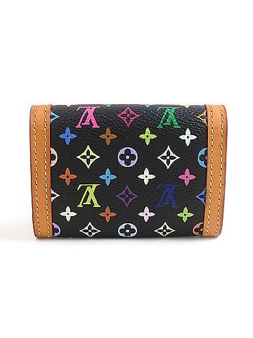 Louis Vuitton Louis Vuitton LOUIS VUITTON Wallet/Coin Purse Monogram Multicolor Portemonnaie Plat Black Gold Women's M92656 e61964k (view 2)