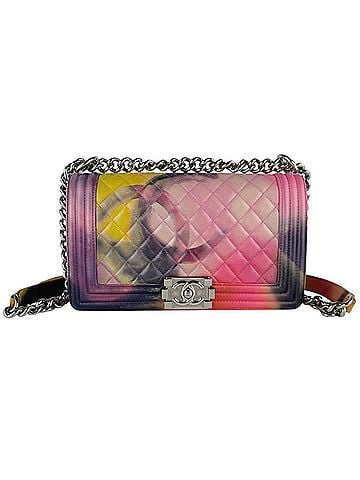 Chanel Chanel Boy Shoulder Bag, Leather, Multicolor, Silver, Women's, z10083 (view 1)