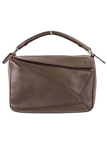 Loewe LOEWE Small Featherlight Puzzle bag in nappa lambskin, dark brown, handbag/shoulder bag, for women. (view 1)