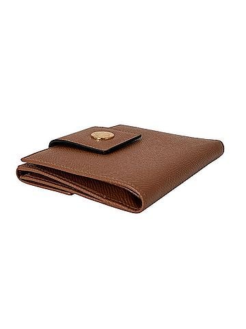 Bvlgari BVLGARI Classico Double Hook Leather Bi-fold Wallet Compact Brown Women's (view 2)