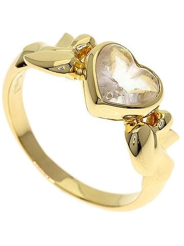 Yves Saint Laurent Yves Saint Laurent Heart Colored Stone Ring, 18K Yellow Gold, Women's (view 1)