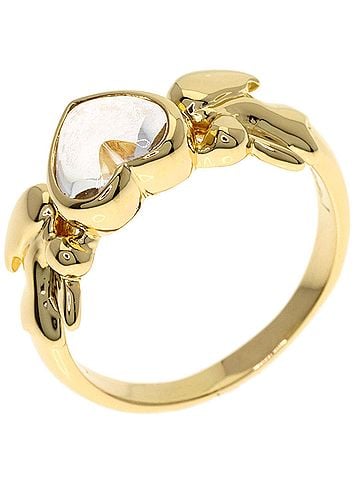 Yves Saint Laurent Yves Saint Laurent Heart Colored Stone Ring, 18K Yellow Gold, Women's (view 2)