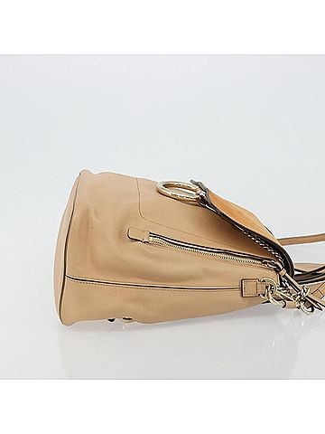 Chloé Faye Backpack Suede With Applique Beige Leather Backpack Bag (view 2)