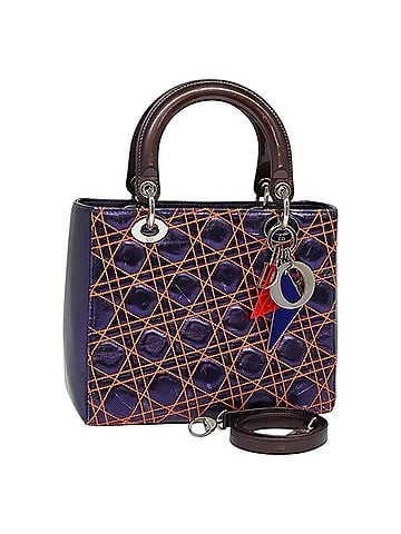 Dior Lady Dior Bag Anselm Reyle Cannage Quilt Leather Purple Leather Handbag (view 1)