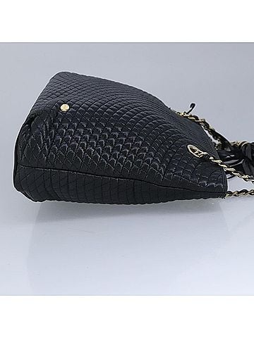 Bally Vintage Chain Shoulder Bag Quilted Leather Navy Leather Shoulder Bag Bag (view 2)