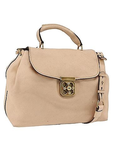 Chloé Elsie Convertible Satchel Leather Beige Leather Handbag (view 1)