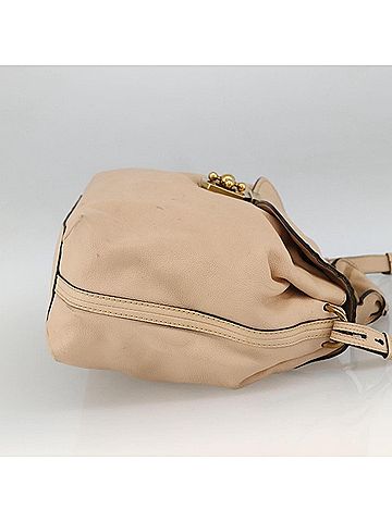 Chloé Elsie Convertible Satchel Leather Beige Leather Handbag (view 2)