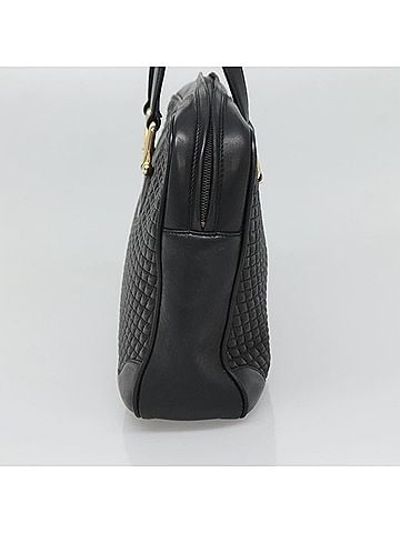 Bally Vintage Handbag Quilted Leather Black Leather Handbag (view 2)