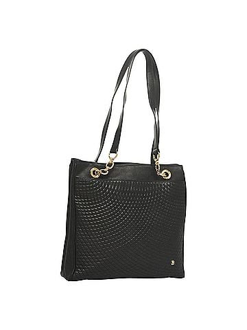 Bally Vintage Tote Bag Quilted Leather Black Leather Tote Bag Bag (view 1)