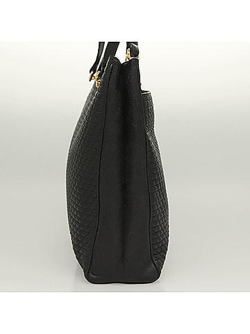 Bally Vintage Tote Bag Quilted Leather Black Leather Tote Bag Bag (view 2)