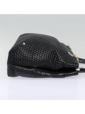 Bally Vintage Tote Bag Quilted Leather Black Leather Tote Bag Bag (view 2)
