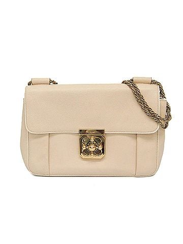 Chloé Elsie Chain Shoulder Bag Leather Beige Leather Shoulder Bag Bag (view 1)