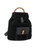 Gucci 100% Suede Solid Black Bamboo Backpack Daim Black Suede Backpack Bag One size - photo 1