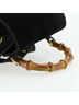 Gucci 100% Suede Solid Black Bamboo Backpack Daim Black Suede Backpack Bag One size - photo 7