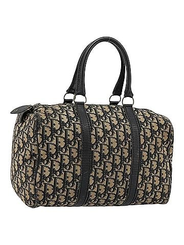 Dior Vintage Trotter Handbag Canvas Navy Canvas Handbag (view 1)