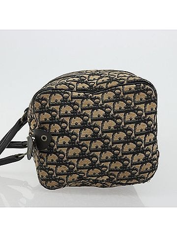 Dior Vintage Trotter Handbag Canvas Navy Canvas Handbag (view 2)