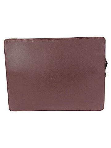 Cartier CARTIER Cartier Must Line Wine Red Bordeaux Gold Hardware Leather Clutch Bag Second Unisex Men's (view 2)