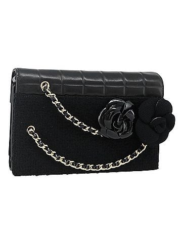Chanel Flap Clutch Leather Black Leather Clutche & Pouche Bag (view 1)
