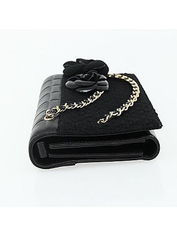 Chanel Flap Clutch Leather Black Leather Clutche & Pouche Bag (view 2)