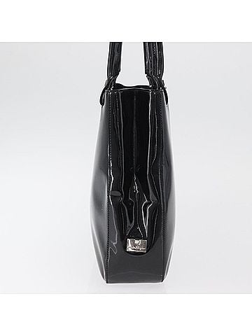 Salvatore Ferragamo Vintage Tote Bag Patent Leather Black Patent_Leather Tote Bag Bag (view 2)