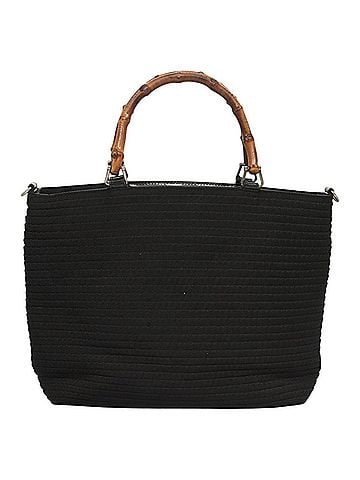 Gucci Bamboo Tote Bag Canvas Black Canvas Tote Bag Bag (view 1)