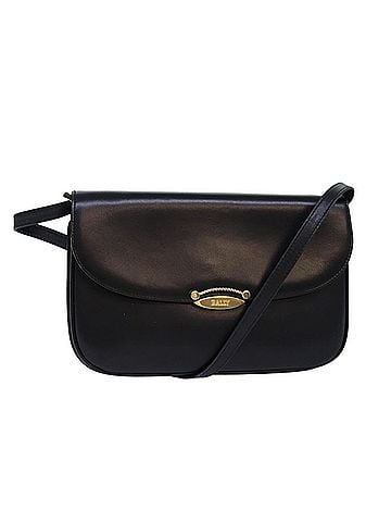 Bally Vintage Shoulder Bag Leather Black Leather Shoulder Bag Bag (view 1)