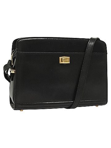 Bally Vintage Shoulder Bag Leather Black Leather Shoulder Bag Bag (view 1)