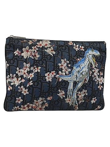 Dior Diorama Clutch Satin Navy Canvas Clutche & Pouche Bag (view 1)