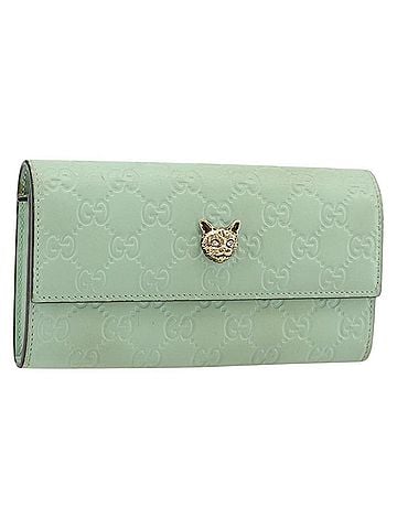 Gucci ssima Wallet Motif Gg Green Leather Wallets Accessory (view 1)