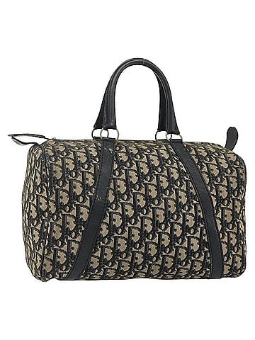 Dior Vintage Trotter Boston Bag Diorissimo Canvas Navy Canvas Handbag (view 1)
