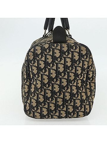 Dior Vintage Trotter Boston Bag Diorissimo Canvas Navy Canvas Handbag (view 2)
