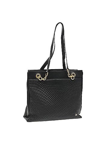 Bally Vintage Tote Bag Quilted Leather Black Leather Shoulder Bag Bag (view 1)