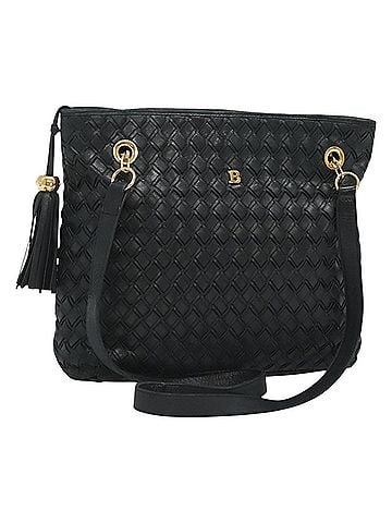 Bally Vintage Shoulder Bag Quilted Leather Black Leather Shoulder Bag Bag (view 1)