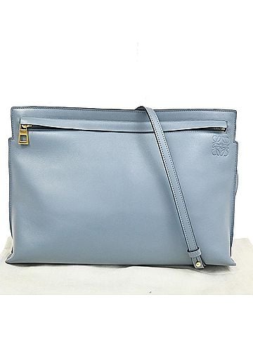 Loewe T Messenger Leather Blue Leather Shoulder Bag Bag (view 1)