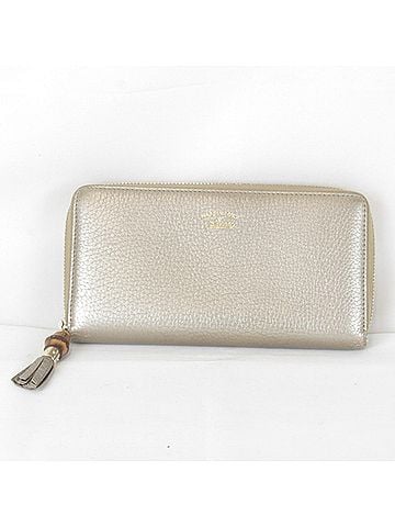 Gucci GUCCI Bamboo Tassel Long Wallet 307984.0416 Leather Gold Women's (view 1)