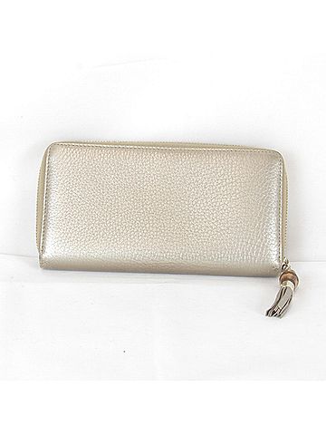 Gucci GUCCI Bamboo Tassel Long Wallet 307984.0416 Leather Gold Women's (view 2)