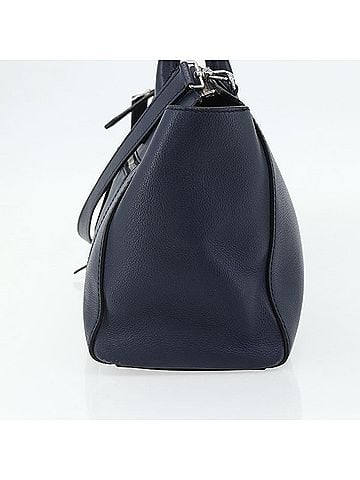 Bally Vintage Handbag Leather Navy Leather Handbag (view 2)