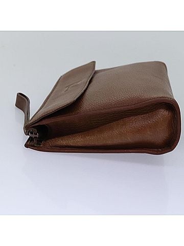 Burberry Vintage Pouch Leather Brown Leather Clutche & Pouche Bag (view 2)