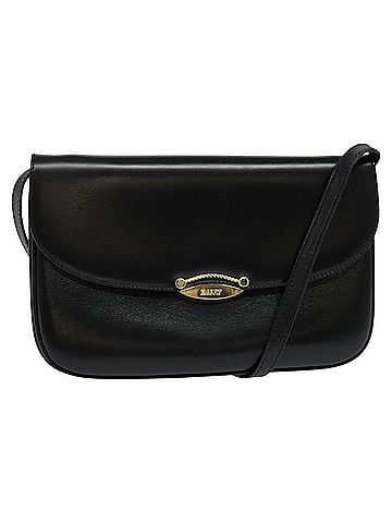 Bally Vintage Shoulder Bag Leather Black Leather Shoulder Bag Bag (view 1)