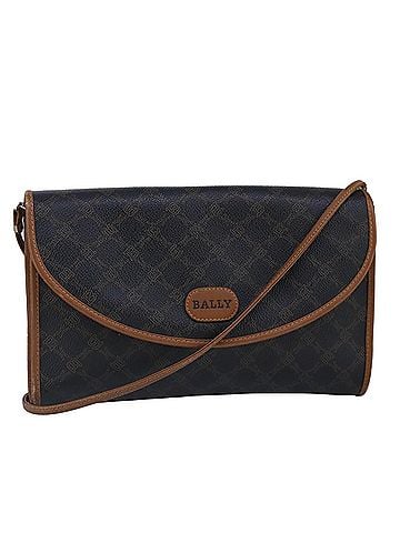 Bally Vintage Shoulder Bag Leather Black Leather Handbag (view 1)