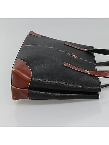 Bally Vintage Shoulder Bag Leather Black Leather Handbag (view 2)