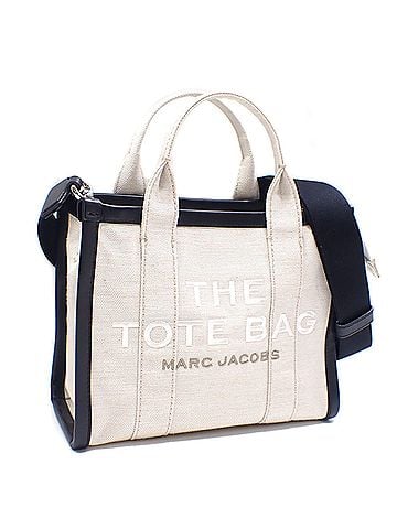 Marc Jacobs Marc Jacobs The Tote Bag Small Women's White Black Canvas Shoulder Handbag (view 1)
