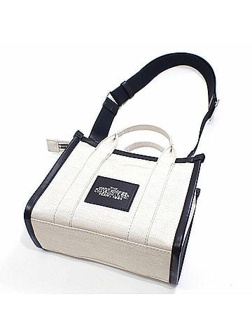 Marc Jacobs Marc Jacobs The Tote Bag Small Women's White Black Canvas Shoulder Handbag (view 2)