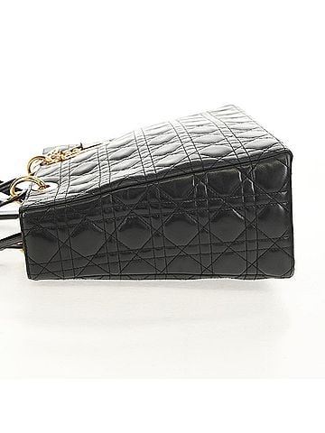 Dior Lady Dior Bag Leather Black Leather Handbag (view 2)