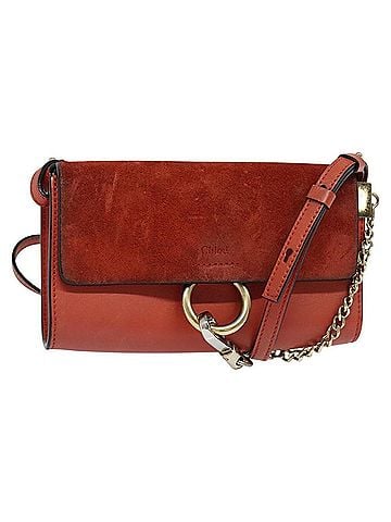 Chloé Faye Shoulder Bag Leather And Suede Red Leather Shoulder Bag Bag (view 1)