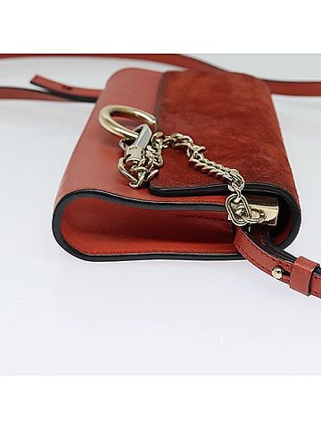 Chloé Faye Shoulder Bag Leather And Suede Red Leather Shoulder Bag Bag (view 2)