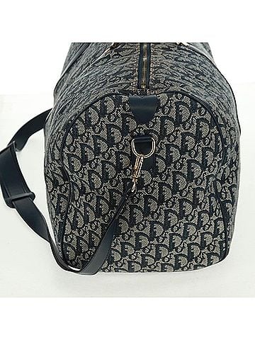 Dior Vintage Trotter Boston Bag Diorissimo Canvas Navy Canvas Handbag (view 2)