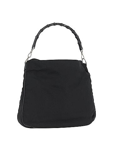 Gucci Vintage Bamboo Handle Bag Nylon Black Nylon Handbag (view 1)